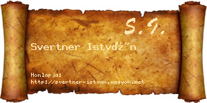 Svertner István névjegykártya